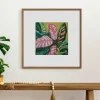 20" x 20" Pink & Green Calathea Leaf Wall Décor in Woodgrain Frame by Ashland®