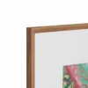 20" x 20" Pink & Green Tropical Leaf Burst Wall Décor in Woodgrain Frame by Ashland®