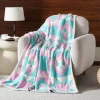 50" x 60" Pink & Mint Skull Throw Blanket by Ashland®