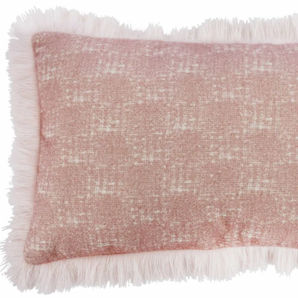 21" x 13.5" Pink Pillow with White Fringe by Ashland®