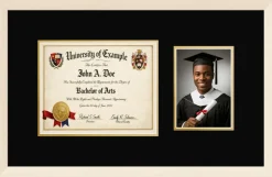 x 8 Professional License & 5 x 7 Photo Diploma & Photo Frame Whitewash Hardwood With Black Mat