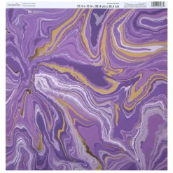 12" x 12" Purple & Gold Marble Cardstock Paper by Recollections™