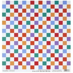 12" x 12" Rainbow Checks & Stripes Double-Sided Cardstock Paper by Recollections™