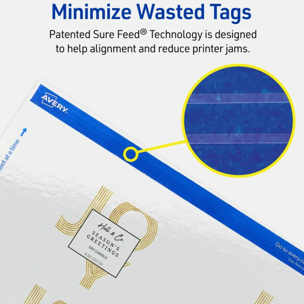 2" x 3-1/2" Rectangular Banner, Glossy White Printable Tags
