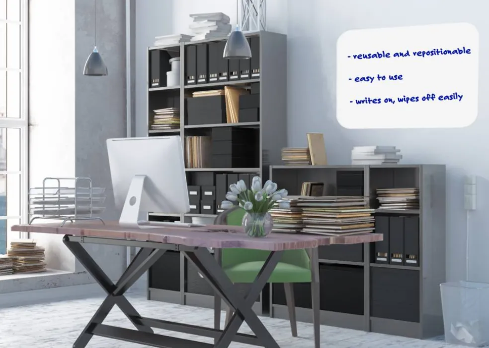 24" x 36" Repositionable Whiteboard Stickable w/ Dry Erase Marker