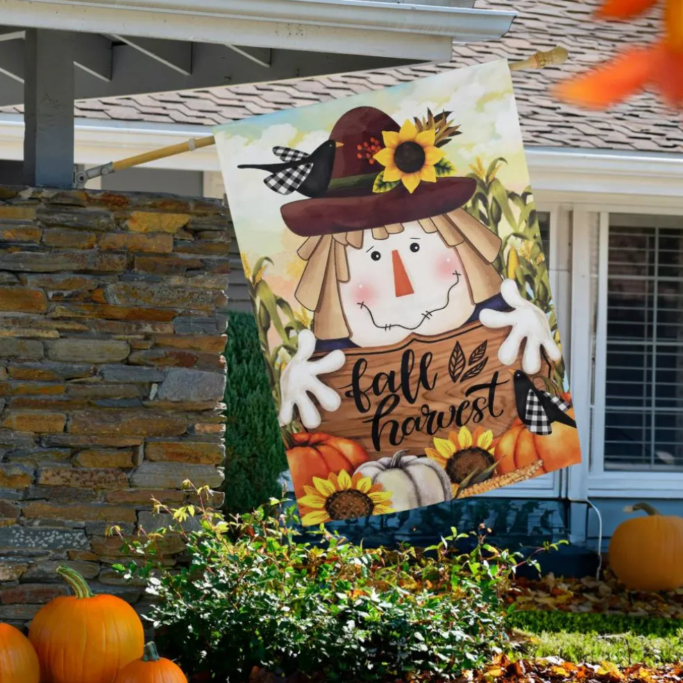 40" x 28" Scarecrow Fall Harvest Outdoor House Flag
