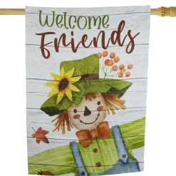 40" x 28" Scarecrow Welcome Friends Fall Harvest Outdoor House Flag