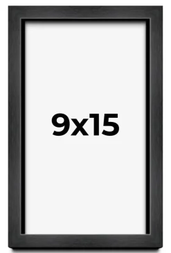 9x15 Shadow Box Frame Grey Charcoal Black | 0.875 Inches Deep | Solid Wood Shadowbox Display Frame | UV Resistant Acrylic Plexiglass, Acid Free Backing and Hanging Hardware | Brenner Frame Style