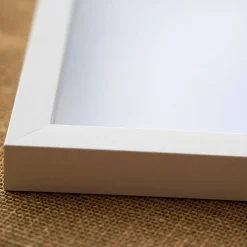 12x30 Shadow Box Frame White | 1 Inches Deep Real Wood Contemporary Shadowbox Display Frame | UV Resistant Acrylic Front, Acid Free Backing, and Hanging Hardware | Lucius Picture Frame Style