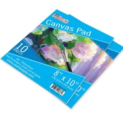 8" x 10" 10-Sheet 8-Ounce Triple Primed Acid-Free Canvas Paper Pad (Pack of 2 Pads), Canvas Paper for Acrylic Painting