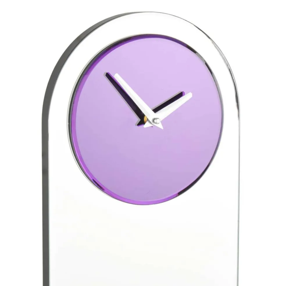 8" x 28" Silver Glass Decorative Wall Clock