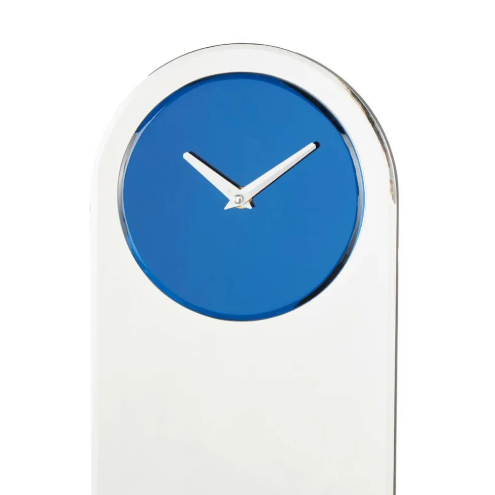 8" x 28" Silver Glass Decorative Wall Clock