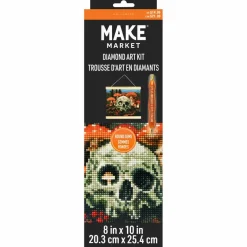 8" x 10" Skull & Mushrooms Diamond Art Kit with Magnetic Wood Frame by Make Market®