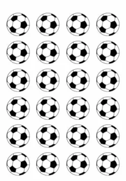 30 x Soccerball Themed Edible Cupcake Toppers | Uncut on Wafer Sheet- Qty 30-1.5” each