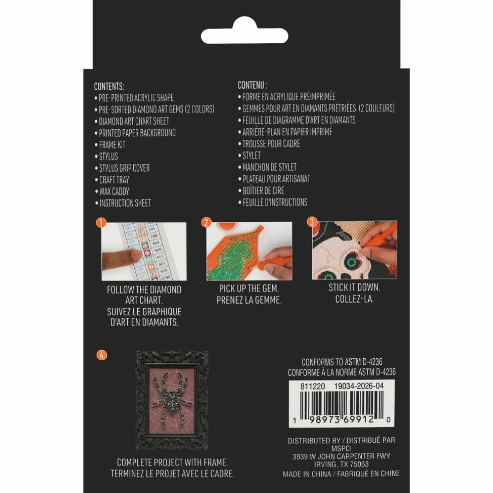 2" x 3" Spider Acrylic Surface Diamond Art Kit with Frame by Make Market®