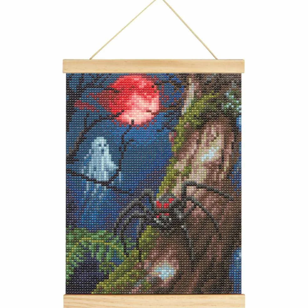 8" x 10" Spider & Blood Moon Diamond Art Kit with Magnetic Wood Frame by Make Market®