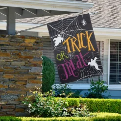 28" x 40" Spider Webs & Ghosts Trick or Treat Outdoor Garden Flag