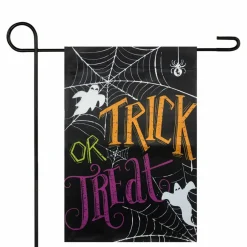 12.5" x 18" Spider Webs & Ghosts Trick or Treat Outdoor Garden Flag