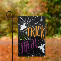 12.5" x 18" Spider Webs & Ghosts Trick or Treat Outdoor Garden Flag