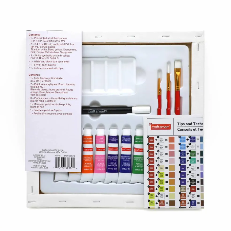 11" x 11" Summer Floral Mountain Canvas Painting Kit by Craft Smart®