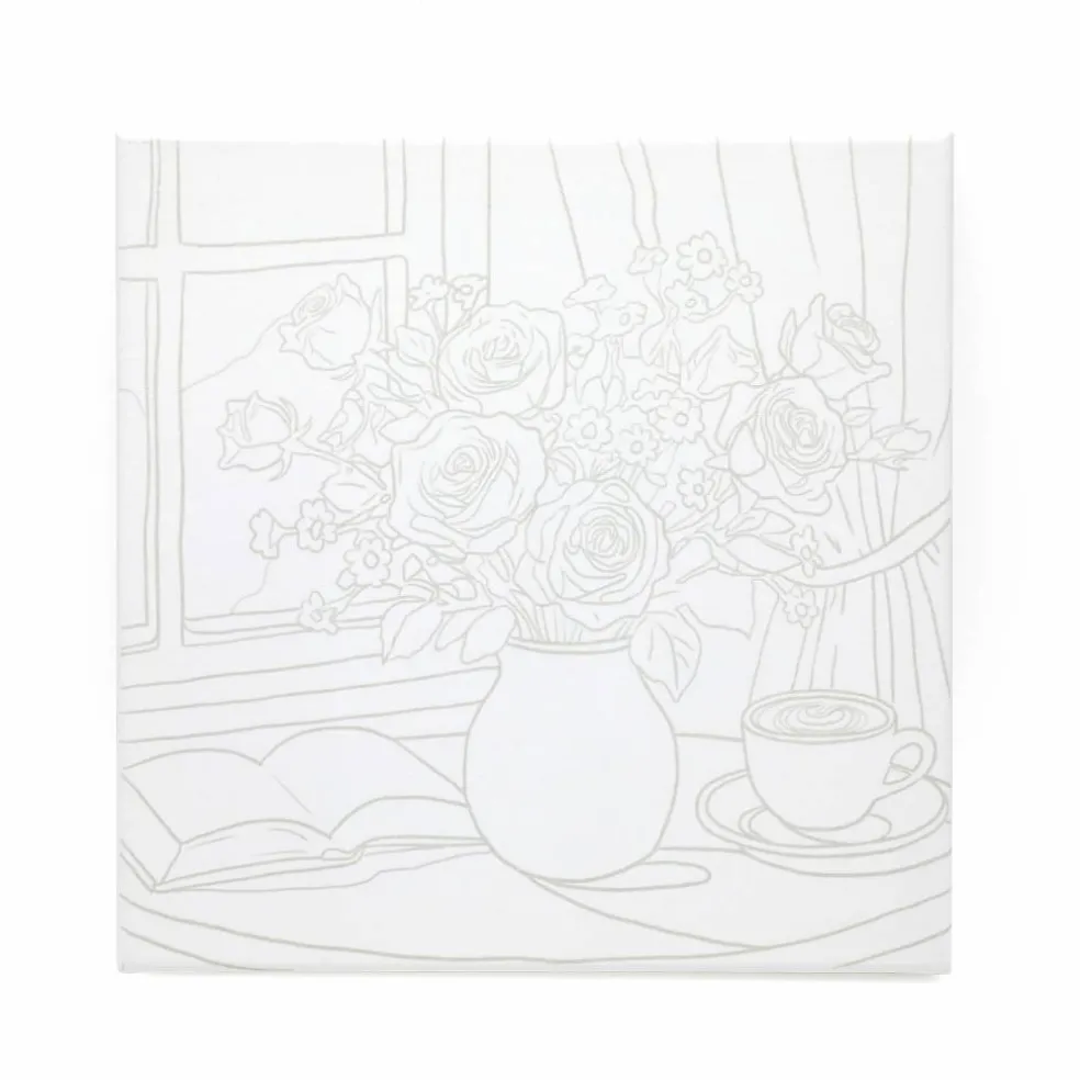 11" x 11" Summer Floral Still Life Canvas Painting Kit by Craft Smart®