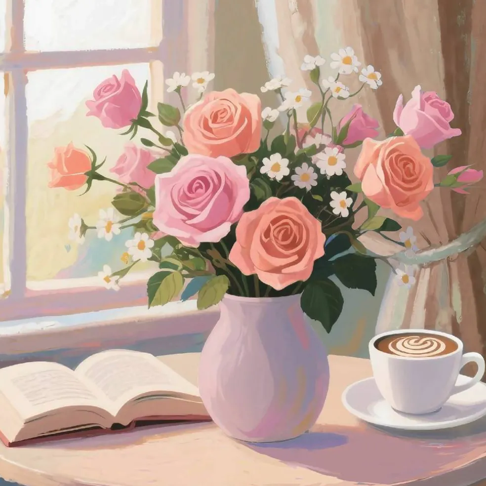 11" x 11" Summer Floral Still Life Canvas Painting Kit by Craft Smart®
