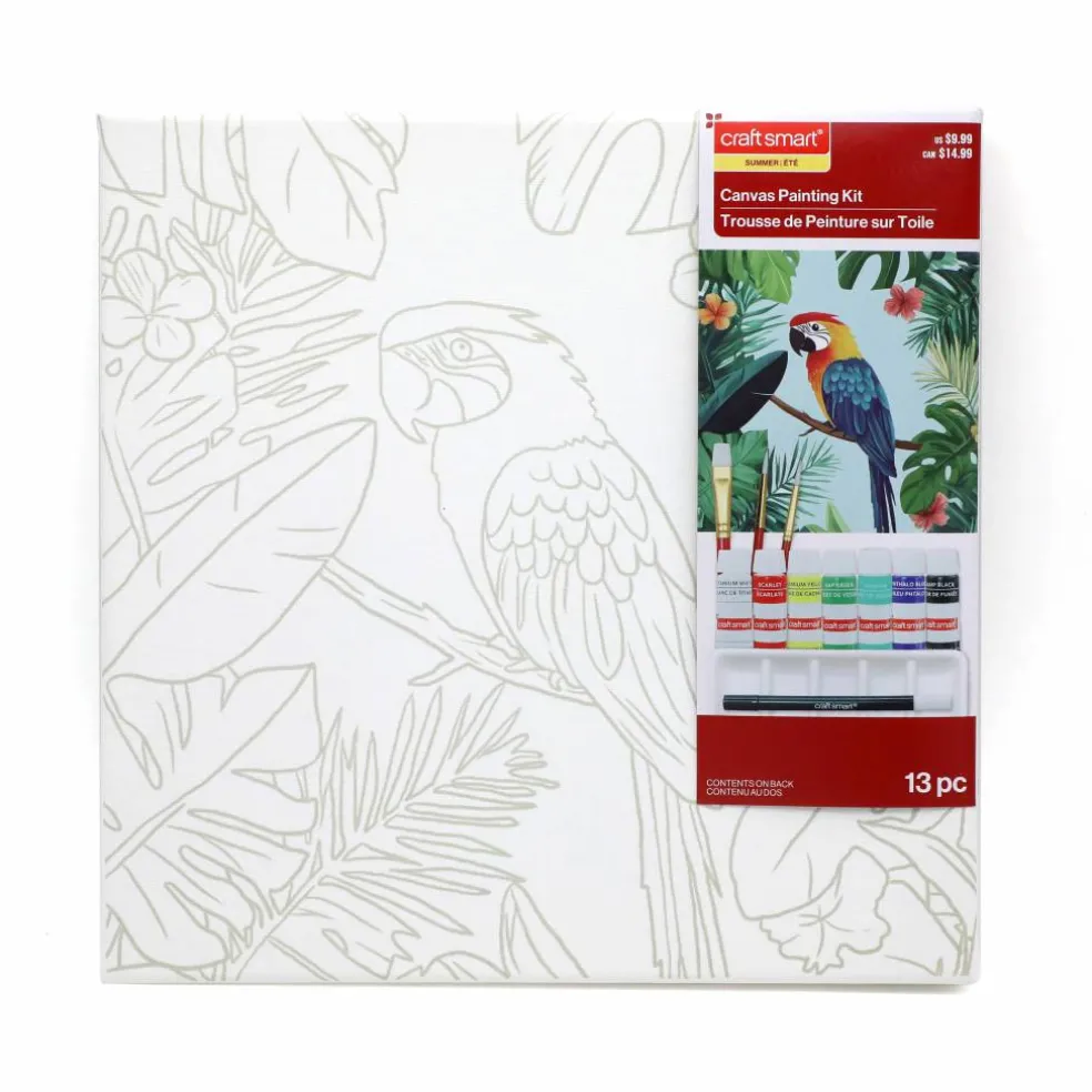 11" x 11" Summer Parrot Canvas Painting Kit by Craft Smart®