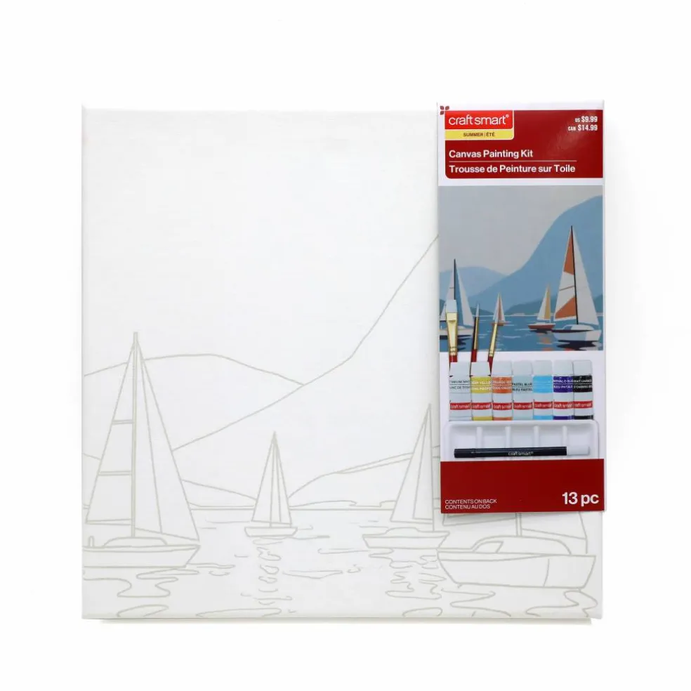 11" x 11" Summer Sailboat Canvas Painting Kit by Craft Smart®