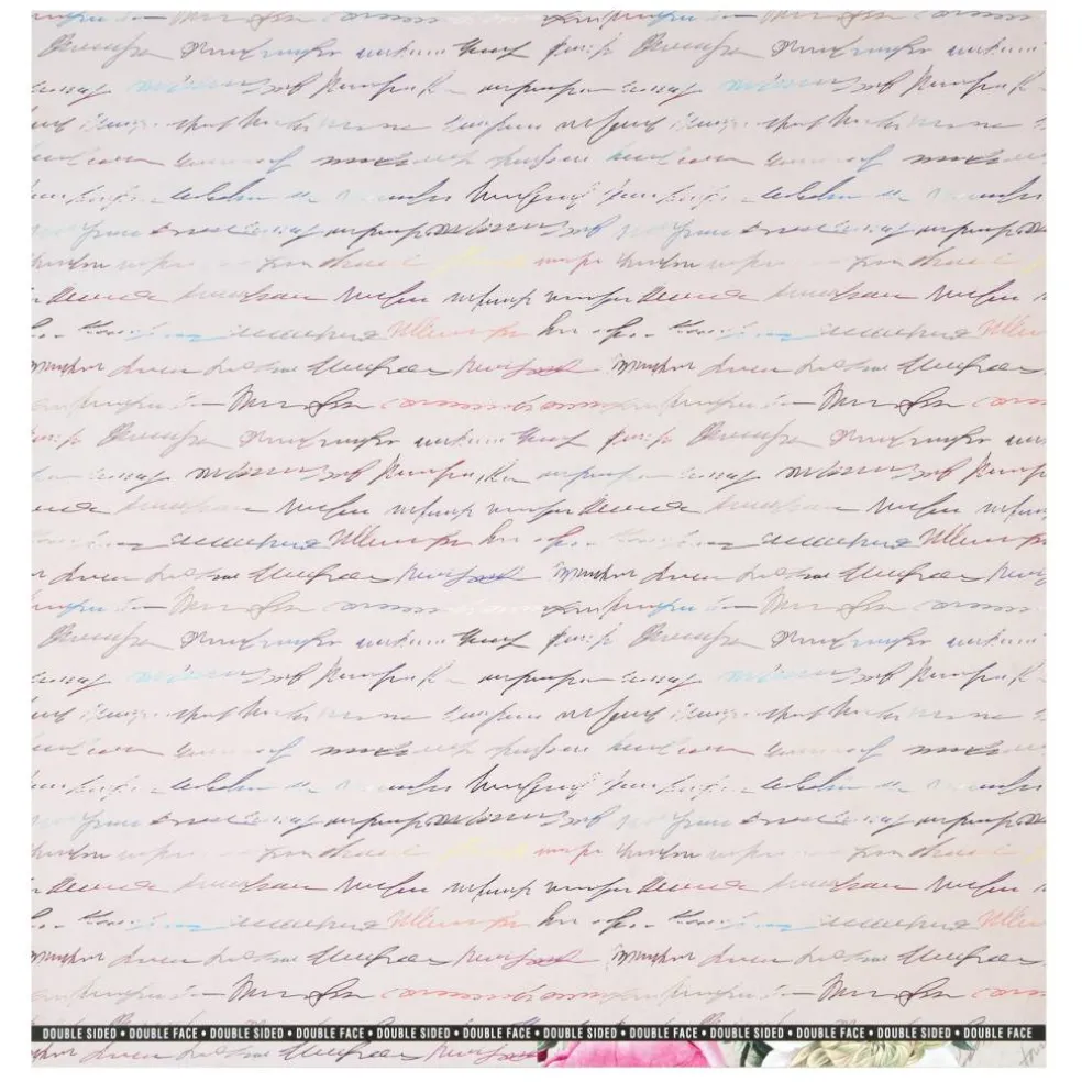 12" x 12" Vintage Floral Script Double-Sided Cardstock Paper by Recollections™