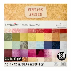 12" x 12" Vintage Paper Pad by Recollections™, 180 Sheets