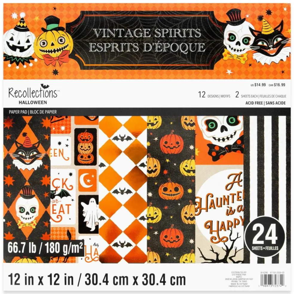 12" x 12" Vintage Spirits Paper Pad by Recollections™, 24 Sheets
