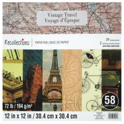 12" x 12" Vintage Travel Paper Pad by Recollections™, 58 Sheets