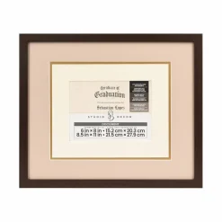 6" x 8" Walnut Document Frame with Triple Mat by Studio Décor®