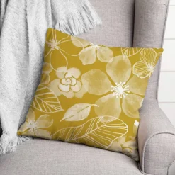 18" x 18" Watercolor Flowers Versatile Throw Pillow