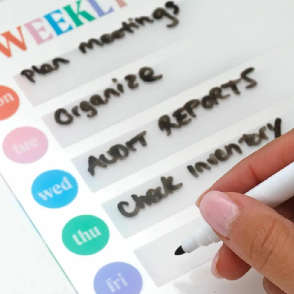 9" x 6.75" Weekly Dry Erase Planner with Marker
