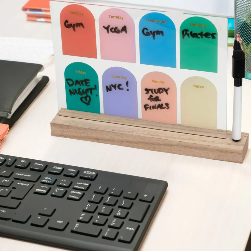 9" x 6.75" Weekly Plan Dry Erase Board with Marker