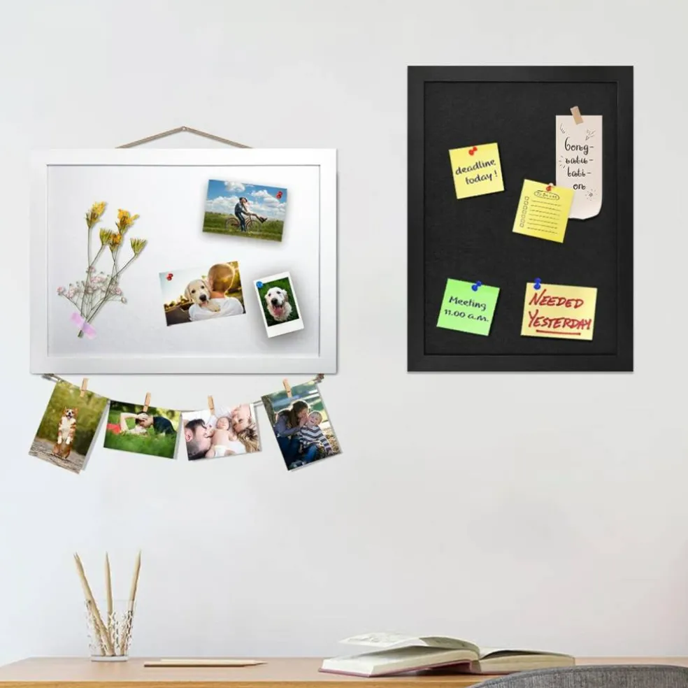 15"x11" White Cork Board with Felt(White)