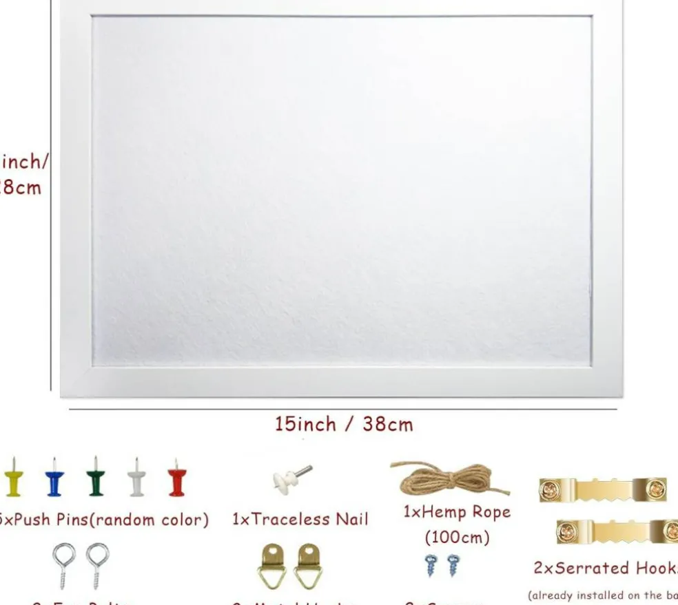 15"x11" White Cork Board with Felt(White)