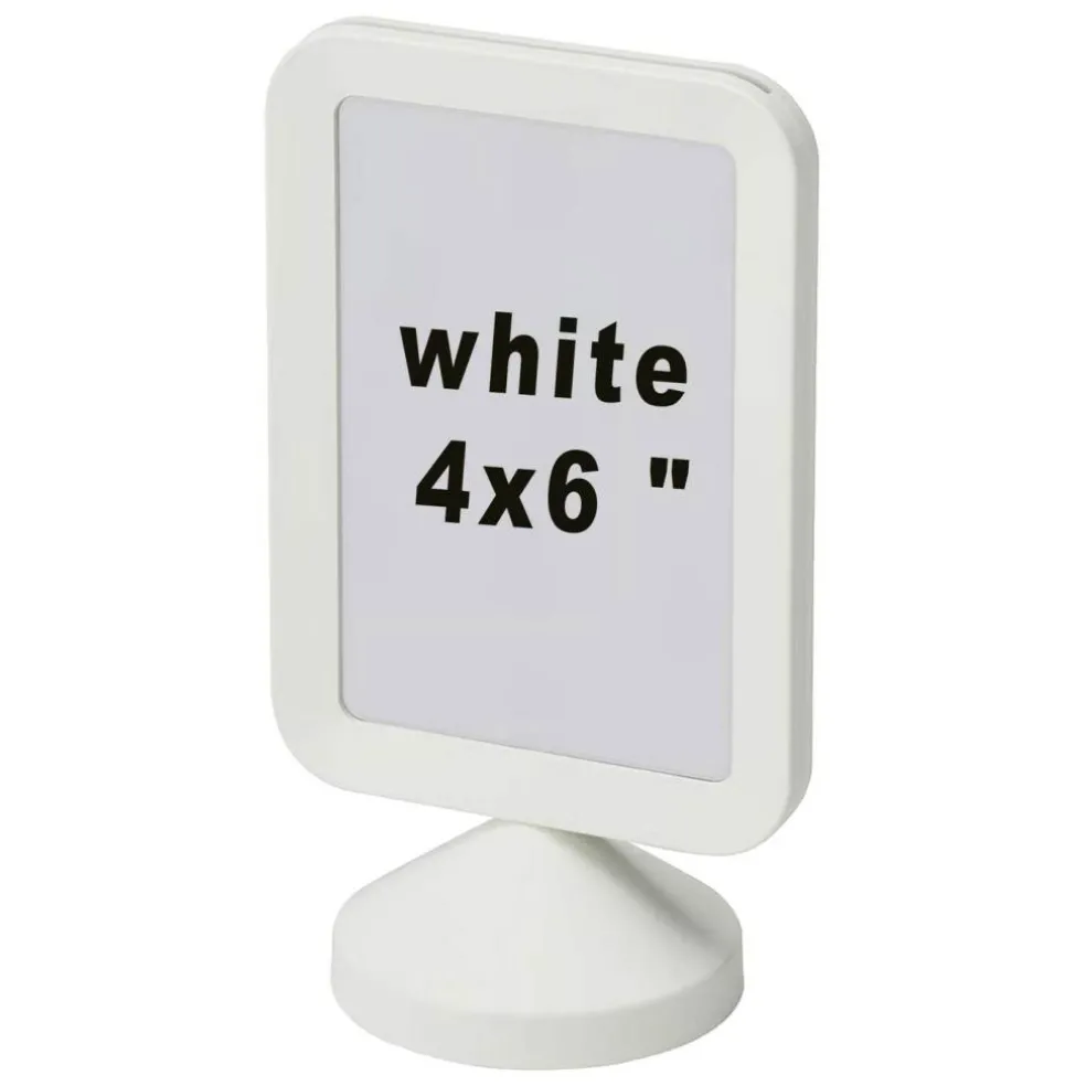 4x6 White Double-Sided Photo Frame – Freestanding Picture & Menu Holder