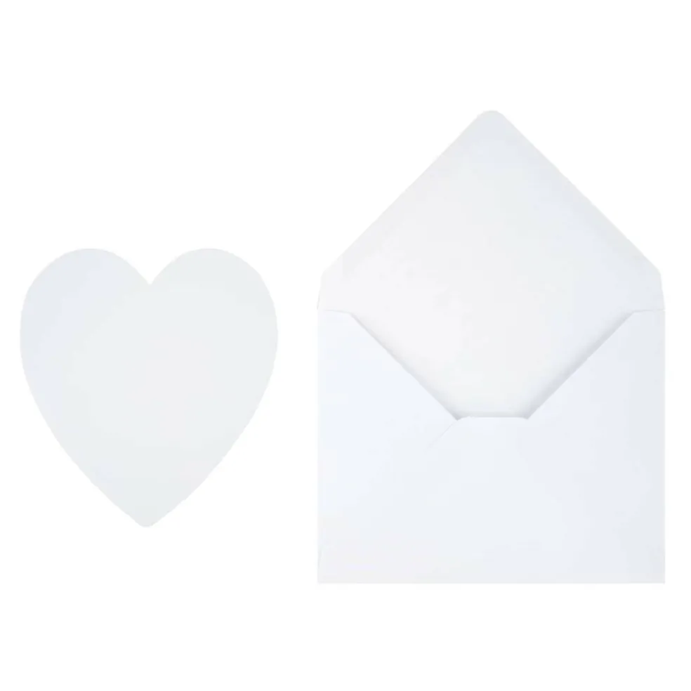 4.25" x 4.6" White Heart Card & Envelope Sets, 10ct. by Recollections™