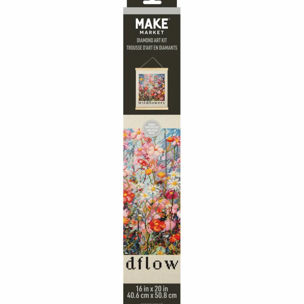 16" x 20" Wildflowers Diamond Art Kit with Wood Frame by Make Market®