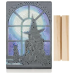 4" x 6" Witch Acrylic Surface Diamond Art Kit with Wood Stand by Make Market®