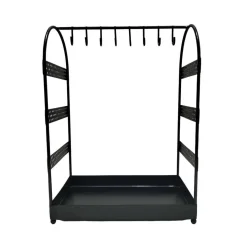 9.5" x 6" x 13" Black Metal Jewelry Display