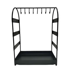 9.5" x 6" x 13" Black Metal Jewelry Display