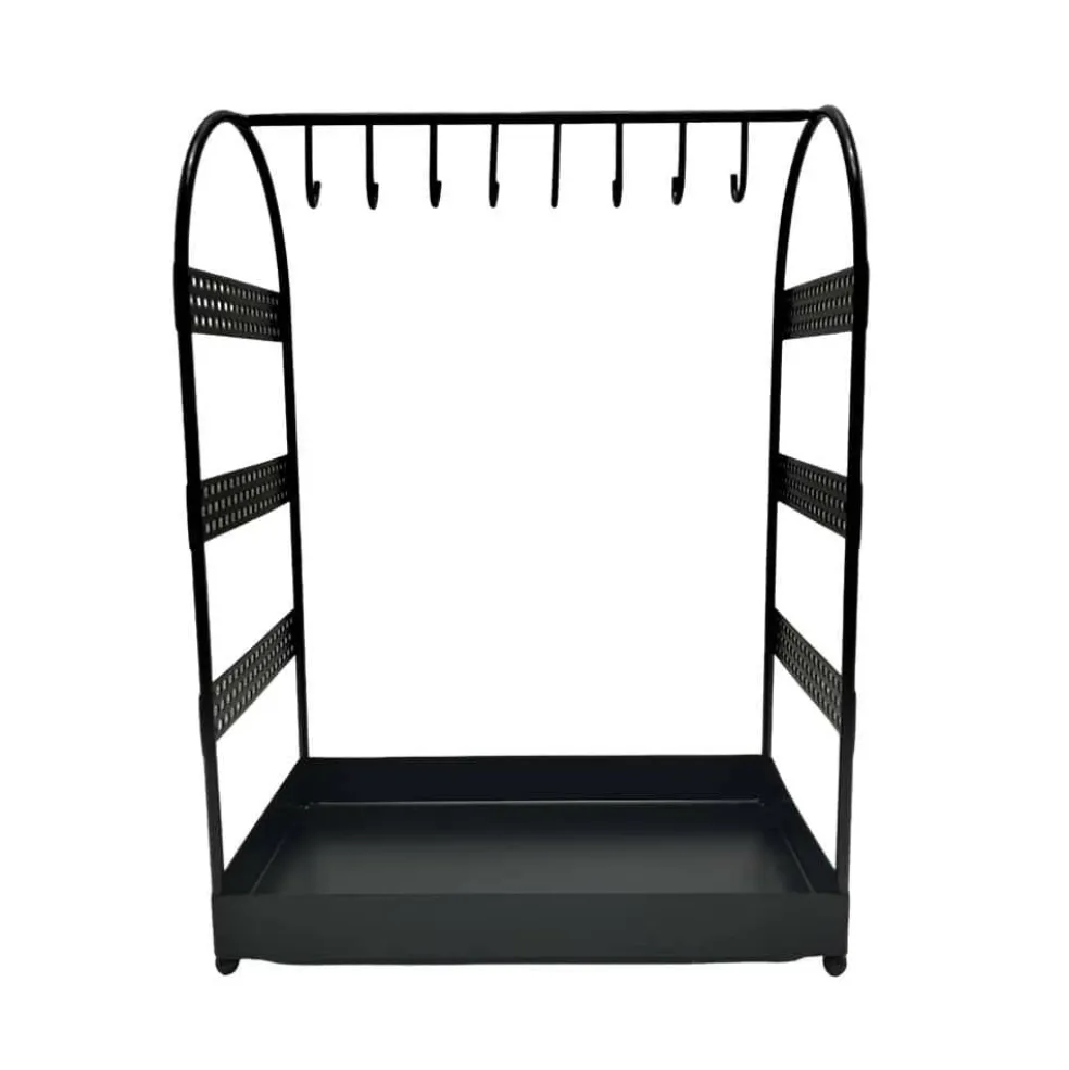 9.5" x 6" x 13" Black Metal Jewelry Display