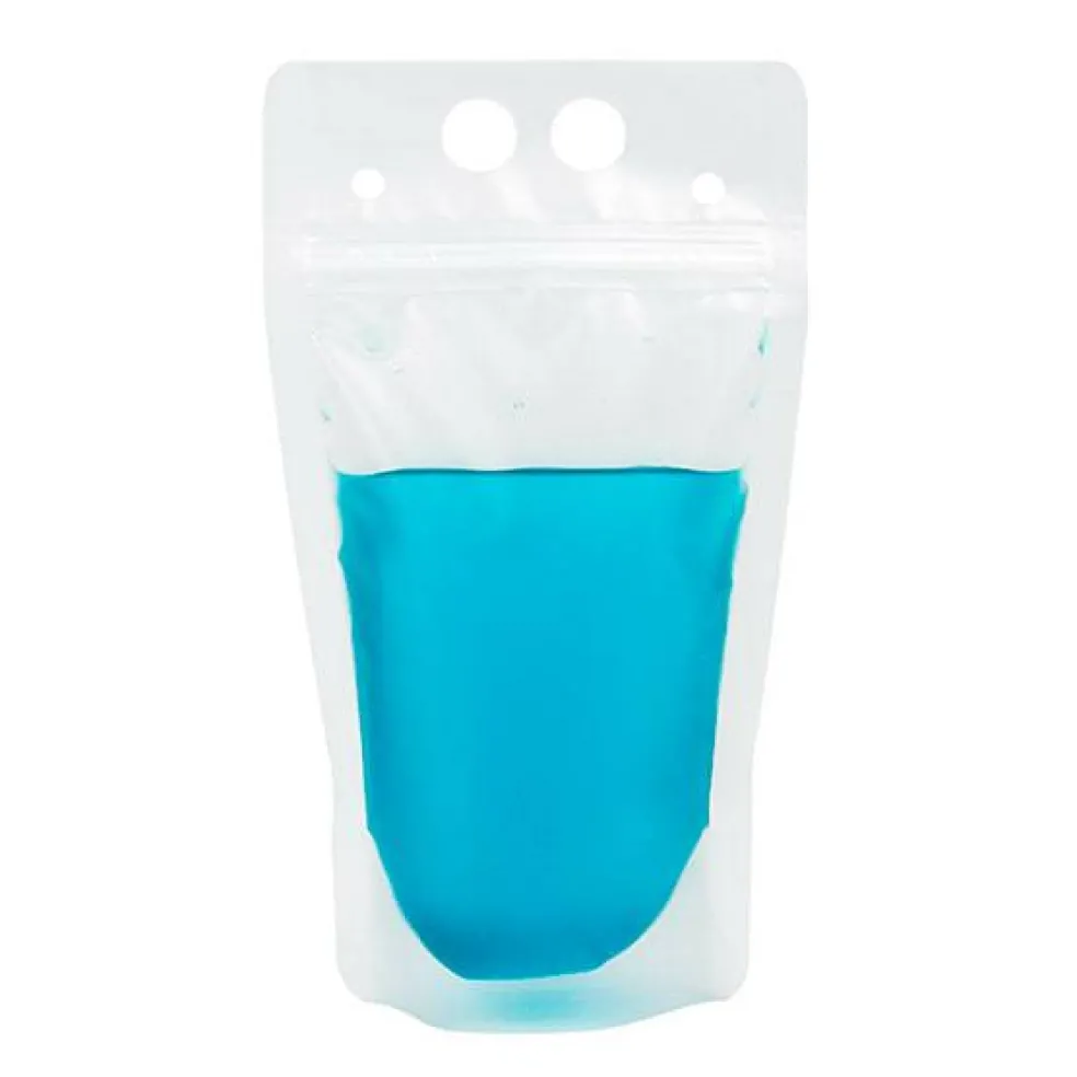 5 1/16" x 1 9/16" x 9" Clear Drink Pouch