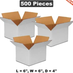 6" x 6" x 4" Corrugated Boxes for Shipping and Storage