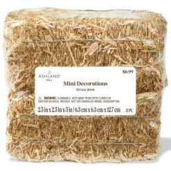 2.5" x 2.5" x 5" Straw Bale Mini Decorations, 2ct. by Ashland®
