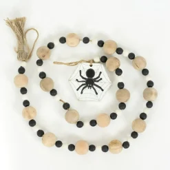 35x2.75x1 Wood Bead Garland w/Spider/Snowflake garland