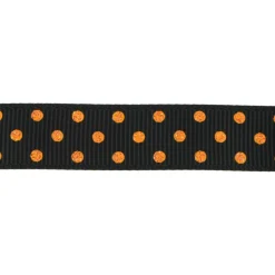 5/8" x 4yd. Black & Orange Glitter Polka Dots Ribbon by Celebrate It®